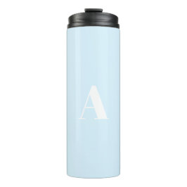 Garrafa Térmica Monograma inicial alfabético azul-claro