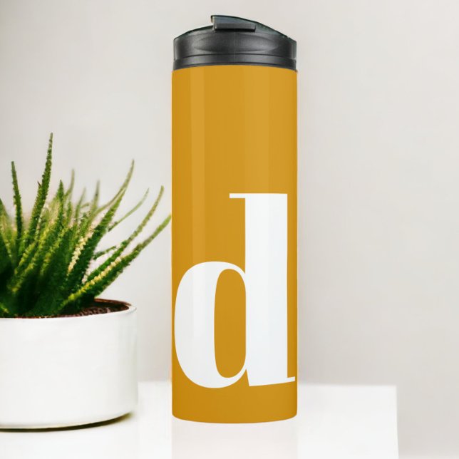 Garrafa Térmica Monograma inicial personalizado Simples (Personalized Initial Monogram Modern Simple Thermal Tumbler from Ricaso. Bold colorful design.)