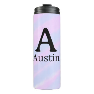 Garrafa Térmica Monograma maiúsculo masculino adicionar nome roxo