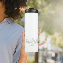 Monograma Moderno Dourado Branco Personalizado Min