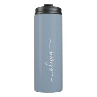 Monograma Moderno Minimalista Dusty Blue Elegante