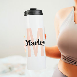 Garrafa Térmica Monograma Moderno Mínimo - Nome Inicial de Cubo Ne