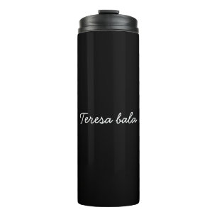Garrafa Térmica Monograma Moderno Tendência Preto Personalizado Ra