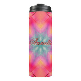 Garrafa Térmica Monograma - Padrão azul colorido |