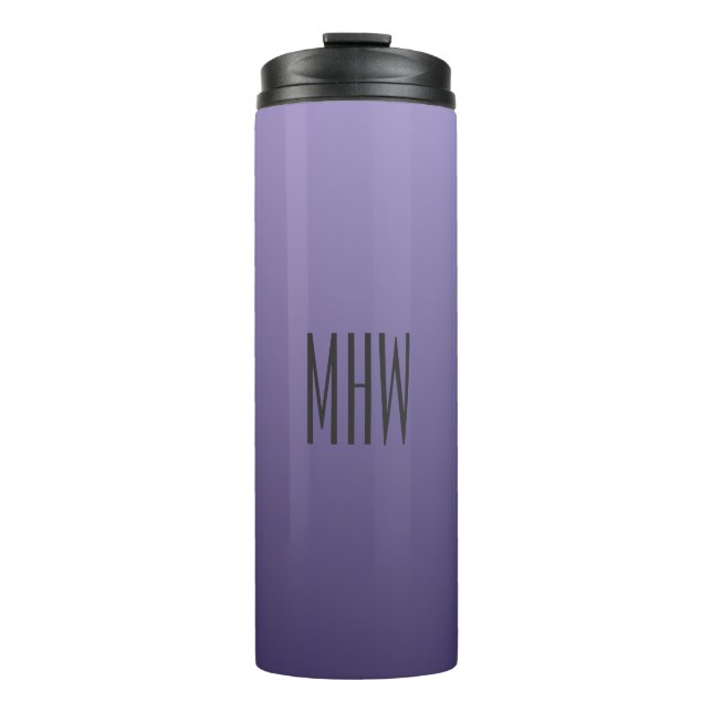 Garrafa Térmica Monograma personalizado com gradiente violeta roxo (Frente)