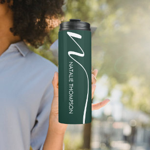Garrafa Térmica Monograma Personalizado Com Nome Emerald Green