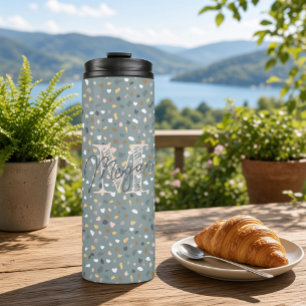 Garrafa Térmica Monograma Personalizado de Terrazzo