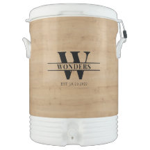 Monograma Personalizado de Textura de Madeira Leve