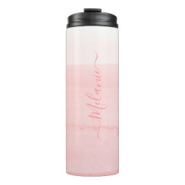 Garrafa Térmica Monograma personalizado Girly rosa ombre