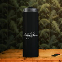 Monograma Personalizado Único de Nomes Preto e Bra