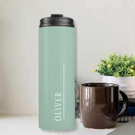 Garrafa Térmica Monograma personalizado, verde-sábio