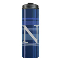 Monograma Retrospectivo do Tartan Xadrez Azul mari