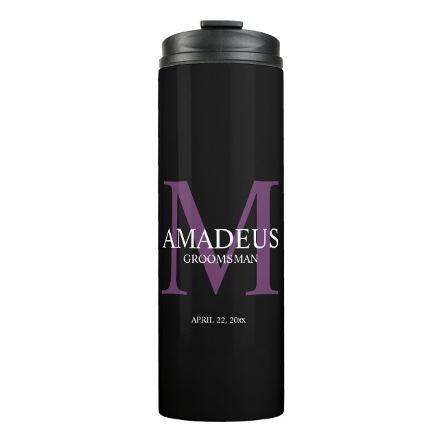 Garrafa Térmica Monograma Roxo Chamado Tumbler Térmico (Frente)