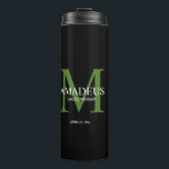 Garrafa Térmica Monograma Verde Chamado Tumbler Térmico<br><div class="desc">Monograma Verde Chamado Tumbler Térmico</div>
