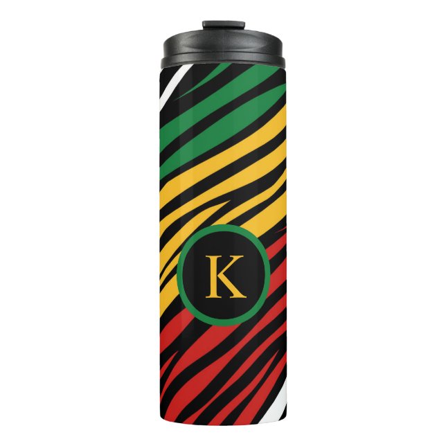 Garrafa Térmica Monograma Vermelho Amarelo Verde Amarelo Histórico (Frente)