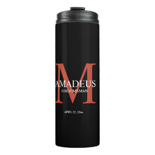 Garrafa Térmica Monograma Vermelho-Laranja Chamado Tumbler térmico