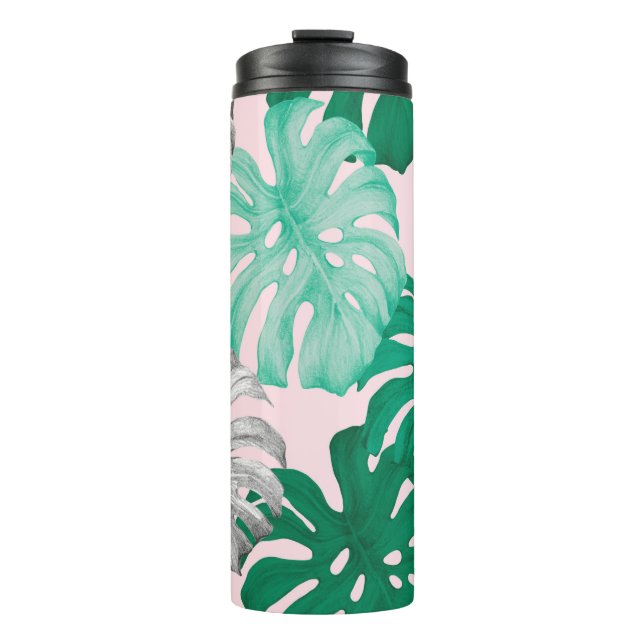 Garrafa Térmica Monstera Duo-Tone tropical mínima (Frente)