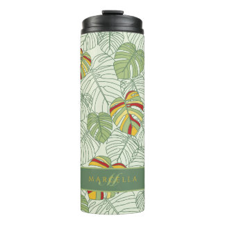 Garrafa Térmica Monstera Tropical Personalizada deixa o Tumbler
