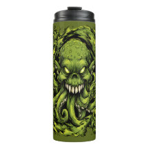 Monstro Tentáculo Verde Sinistro Tumbler Térmico