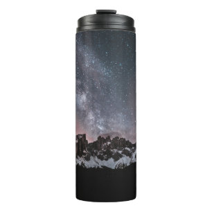 GARRAFA TÉRMICA MONTANHA COBERTA DE NEVE EM STARRY NOITE