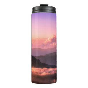 GARRAFA TÉRMICA MONTANHA VERDE ARREDONDADA POR NUVENS