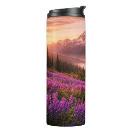 Garrafa Térmica Montanhas e Flores Silvestres - Tumbler Térmico de