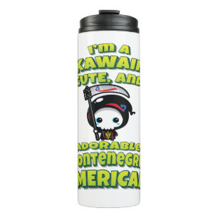 Garrafa Térmica Montenegrino Americano Kawaii, Bonito E Adorável