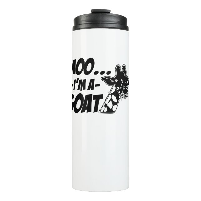 Garrafa Térmica Moo. Eu sou um Zoogoer Goat Wildlife Engraçado Gir (Frente)