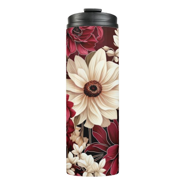 Garrafa Térmica Moody Burgundy e Cream Florals (Frente)