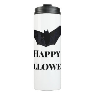 Garrafa Térmica Morcego preto feliz Halloween adicionar texto nome