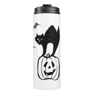 Garrafa Térmica morcegos gato abóbora halloween