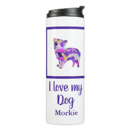 Garrafa Térmica Morkie Cute Dog Silhoule Purple PY&B
