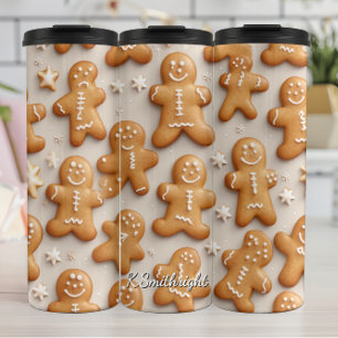 Garrafa Térmica Mosaico de Biscoito de Gengibre de Inverno