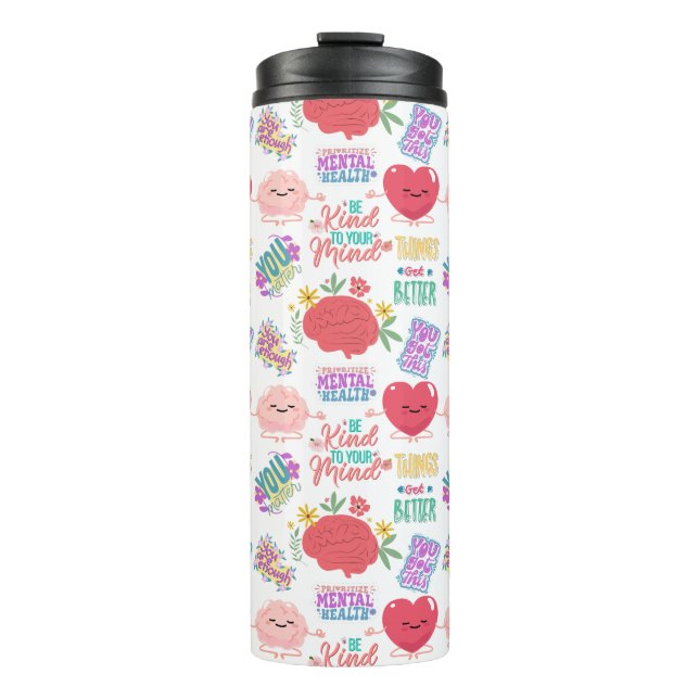 Garrafa Térmica Motivação da Saúde Mental (Frente)