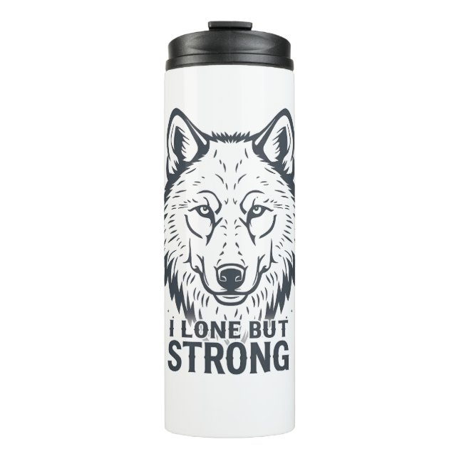 Garrafa Térmica Motivational "Lone But Strong" Lone Wolf (Frente)