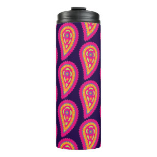 Garrafa Térmica Motivo Floral Boho Rosa