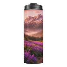 Mountains and Wildflowers - 16 oz Thermal Tumbler