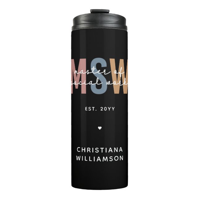 Garrafa Térmica MSW Mestre Personalizado de Graduação Retroativa d (Frente)