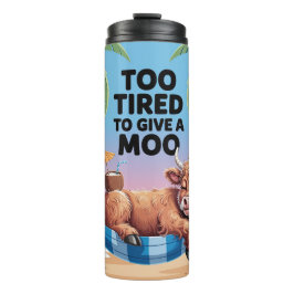 Garrafa Térmica Muito cansado para dar um mugido com uma vaca fofa