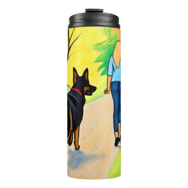 Garrafa Térmica Mulher-cão-de-arte Tumbler Tumbler (Frente)