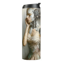 Mulher Ciborgue Feminina Arte de IA
