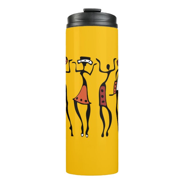 Garrafa Térmica Mulher dançarina no estilo étnico tradicional sem  (Frente)