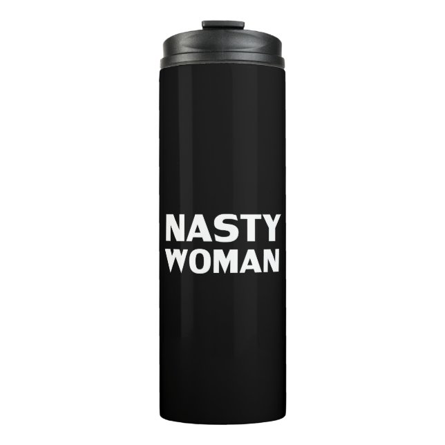 Garrafa Térmica "Mulher Desagradável" preto branco (Frente)