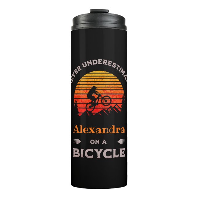 Garrafa Térmica Mulher engraçada ciclismo personalizado MTB (Frente)