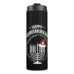 Garrafa Térmica Mulher Feliz Chrismukkah Hanukkah Jewes de Natal