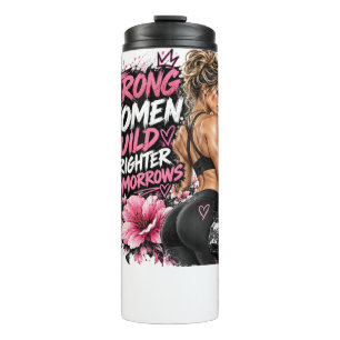 Garrafa Térmica Mulher Forte com Halteres – Musculação Feminina