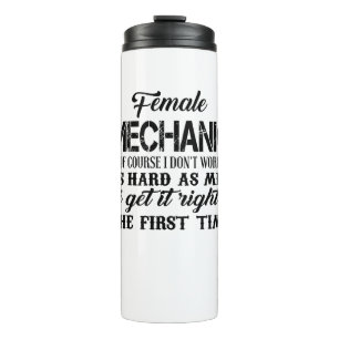 Garrafa Térmica Mulher Mecânica, claro que não trabalho tão Dur