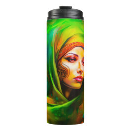Garrafa Térmica Mulher mística em cores neonárias