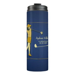 Garrafa Térmica Mulher Ouro Clássica do Partido Golfe de Aposentaç