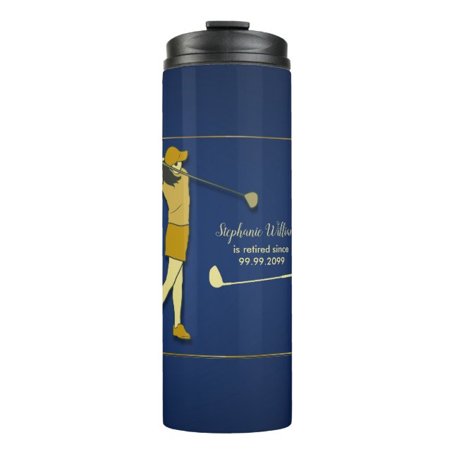 Garrafa Térmica Mulher Ouro Clássica do Partido Golfe de Aposentaç (Frente)